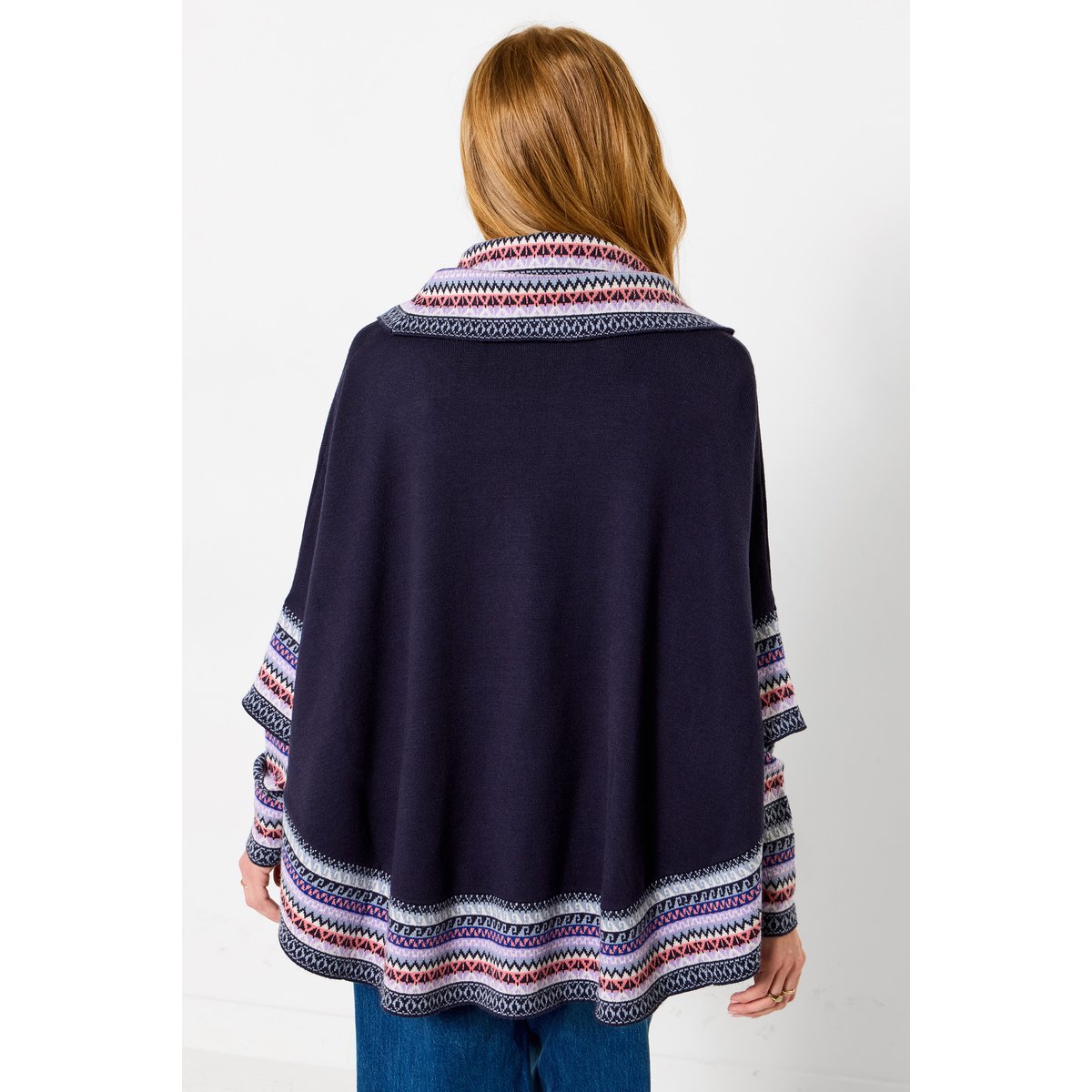 Poncho à Manches en Maille Bobo d'Hiver bleu, JOE BROWNS