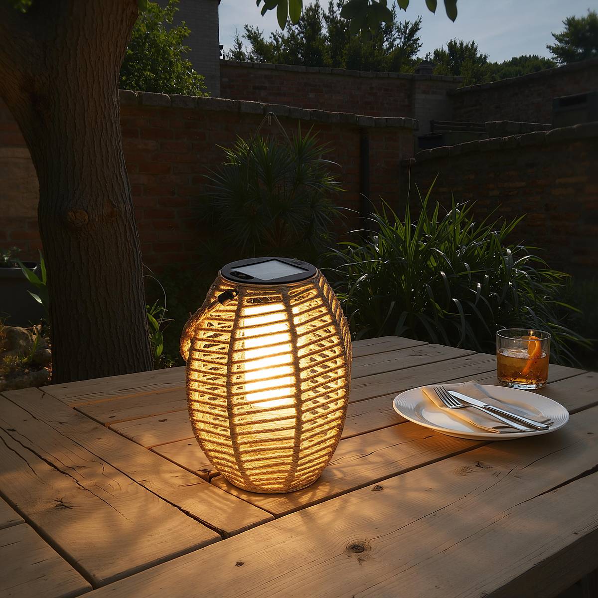 Lanterne d'extérieur solaire GINA beige, ATMOSPHERA