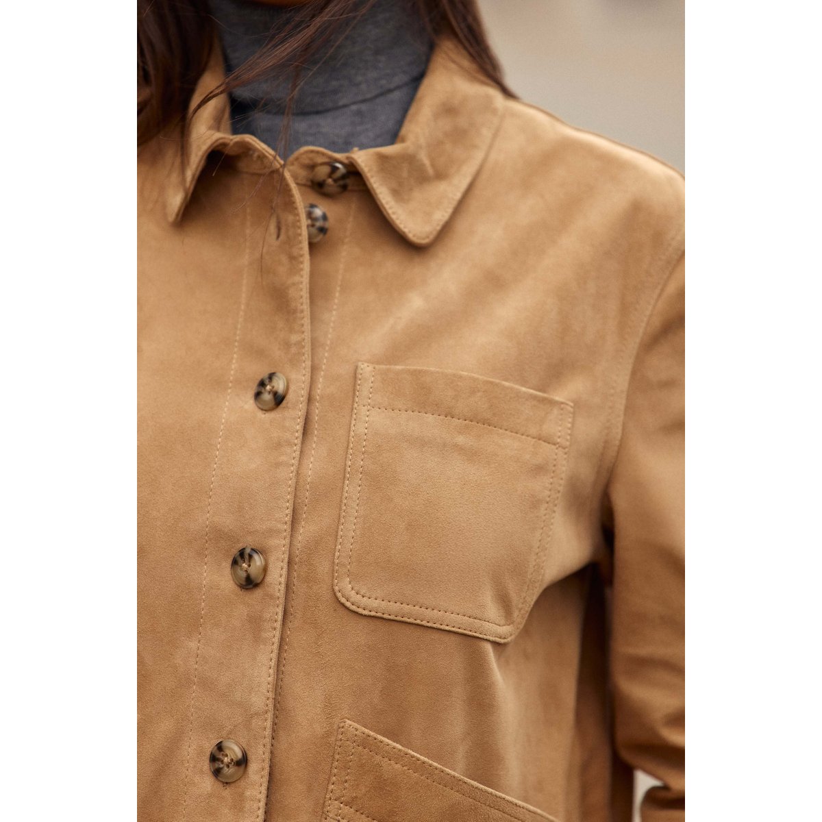 Veste col chemise uni FAULINE 13-beige, LA PETITE ETOILE