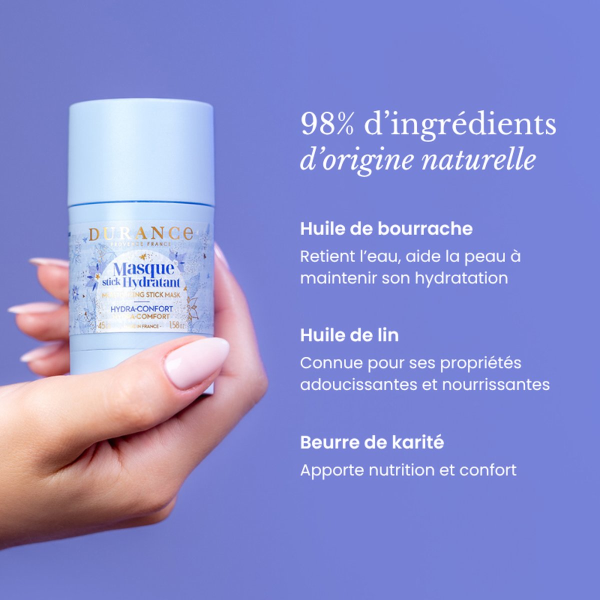 Masque Stick Hydratant couleur unique, DURANCE