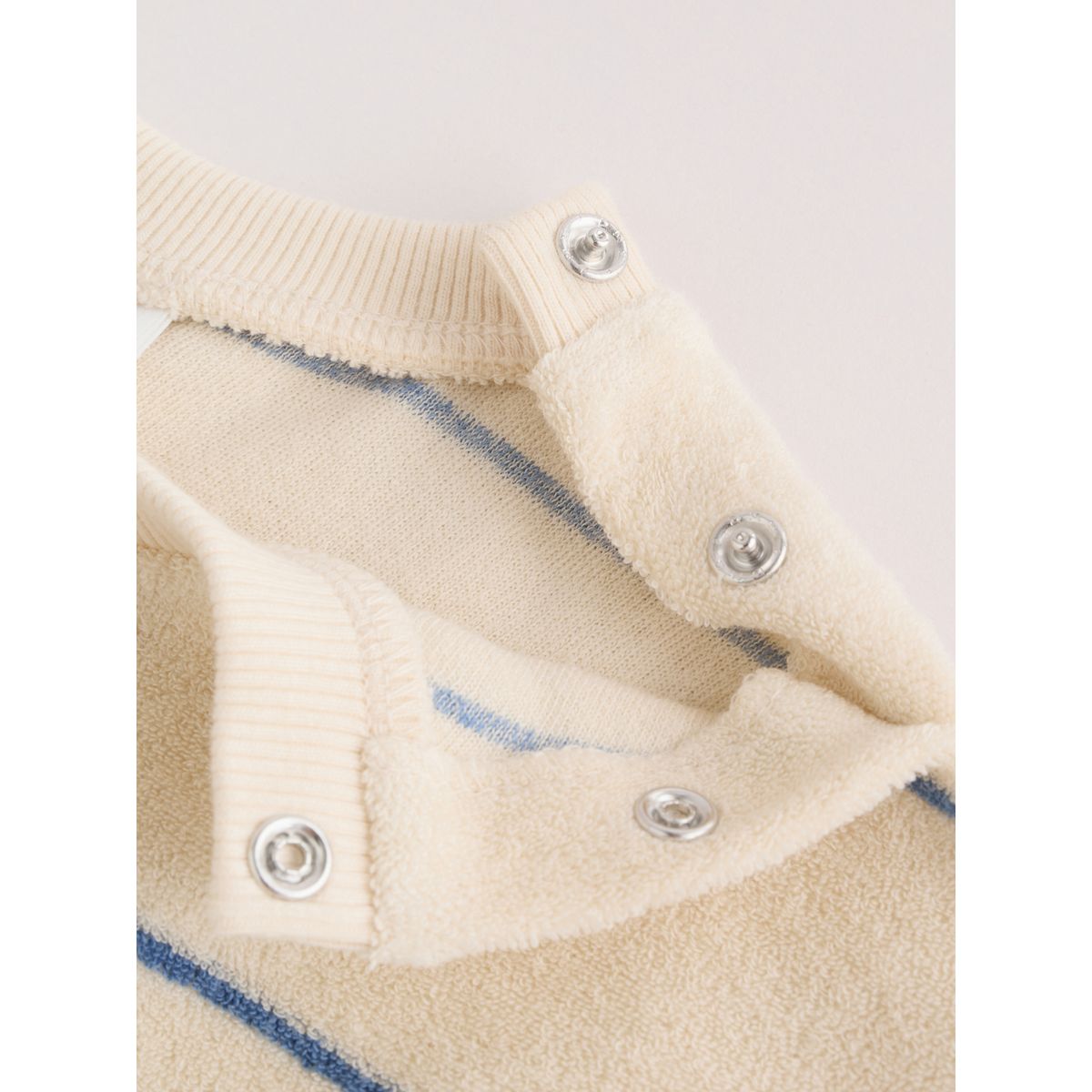 Haut et short bébé en tissu éponge rayures neutres/bleues, NEXT