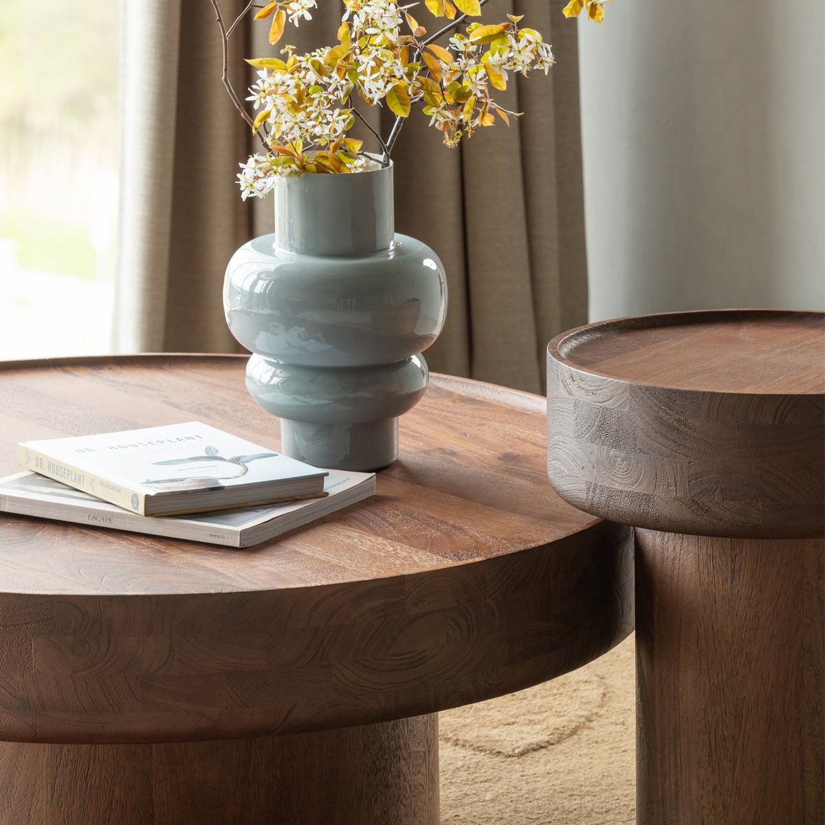 Table d’appoint en bois de manguier DARA marron, WOOOD
