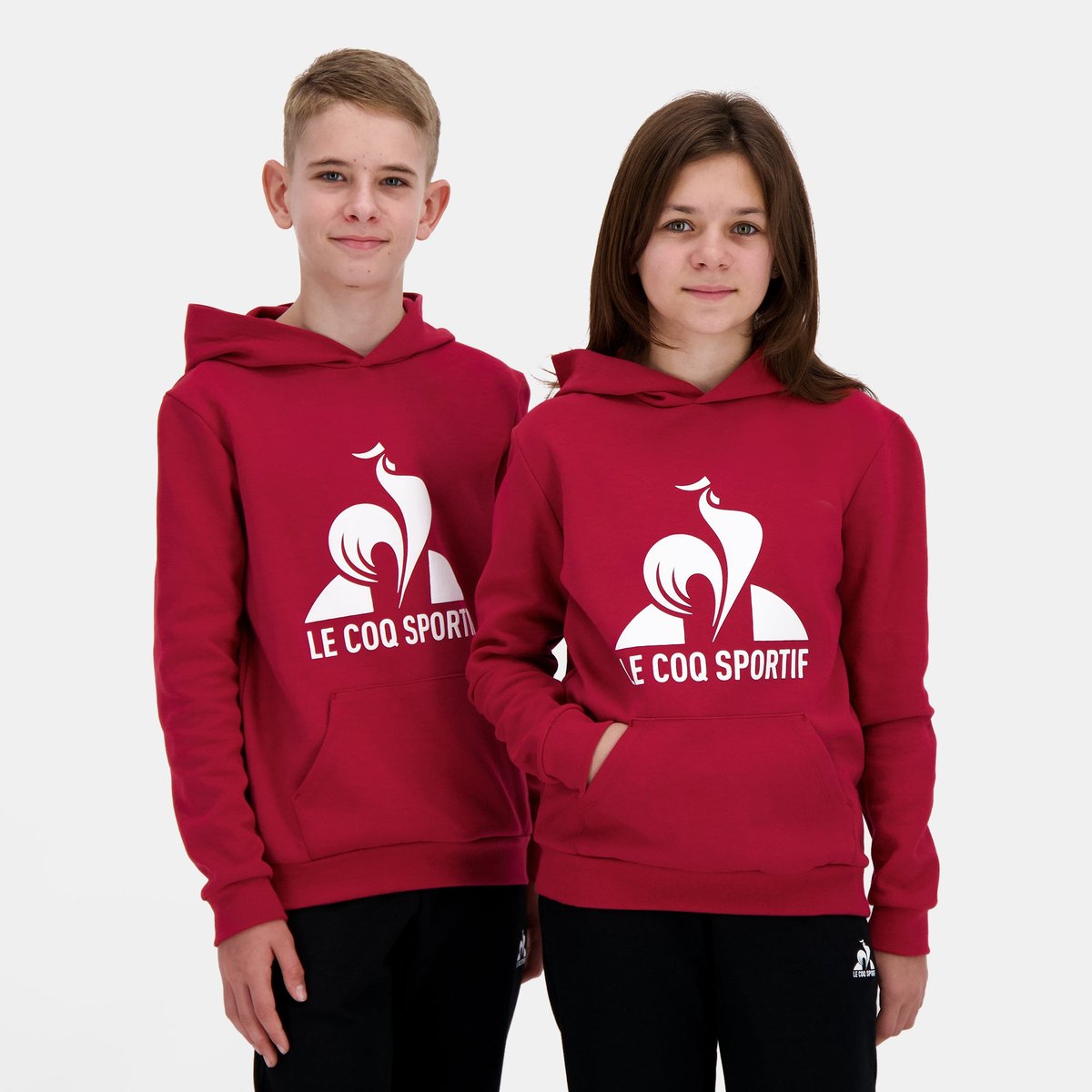 Sweat à capuche Essentiels rouge, LE COQ SPORTIF