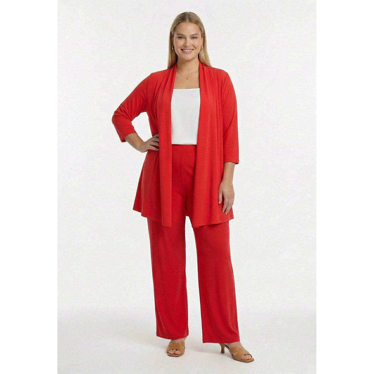 Cardigan avec manches longues rouge clair, YOEK