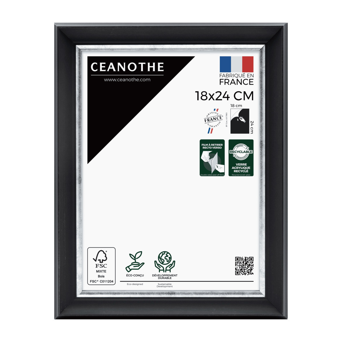 Cadre Photo En Résine Recyclée PANDORE argent, CEANOTHE