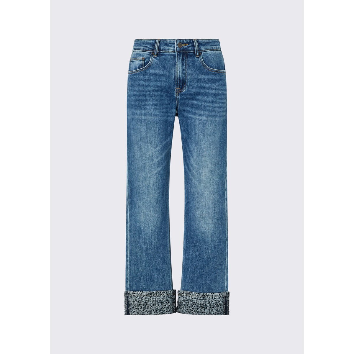 Jean droit avec micro strass denim clair, LIU JO