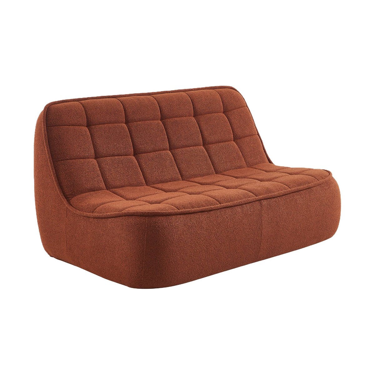 Chauffeuse compressée bouclette texturée 2 places BONI terracotta, SWEEEK