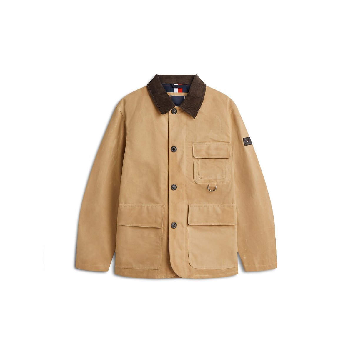 Waxed Jacket with Textured Collar safari, TOMMY HILFIGER