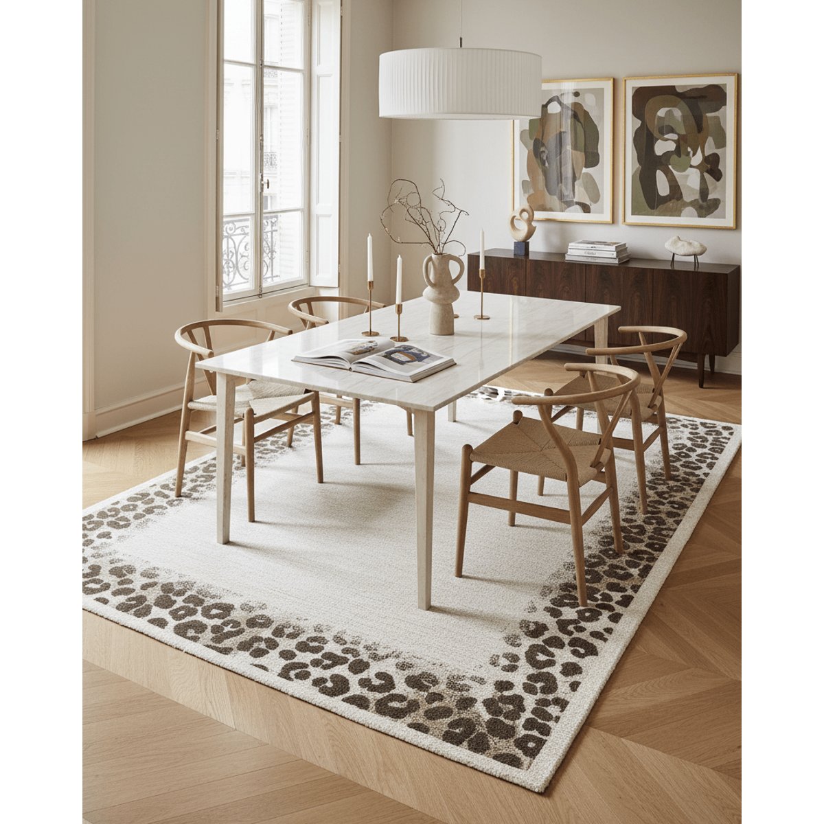 Tapis doux au design léopard WILD beige sable, AFK LIVING