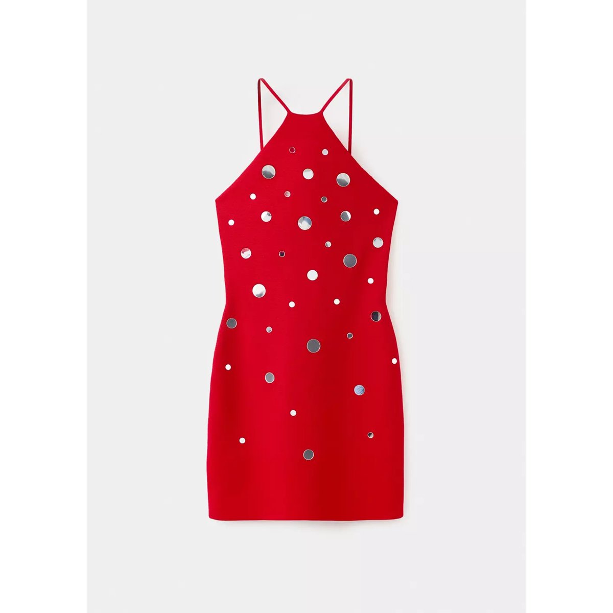 Robe maille emmanchures américaines rouge, MANGO