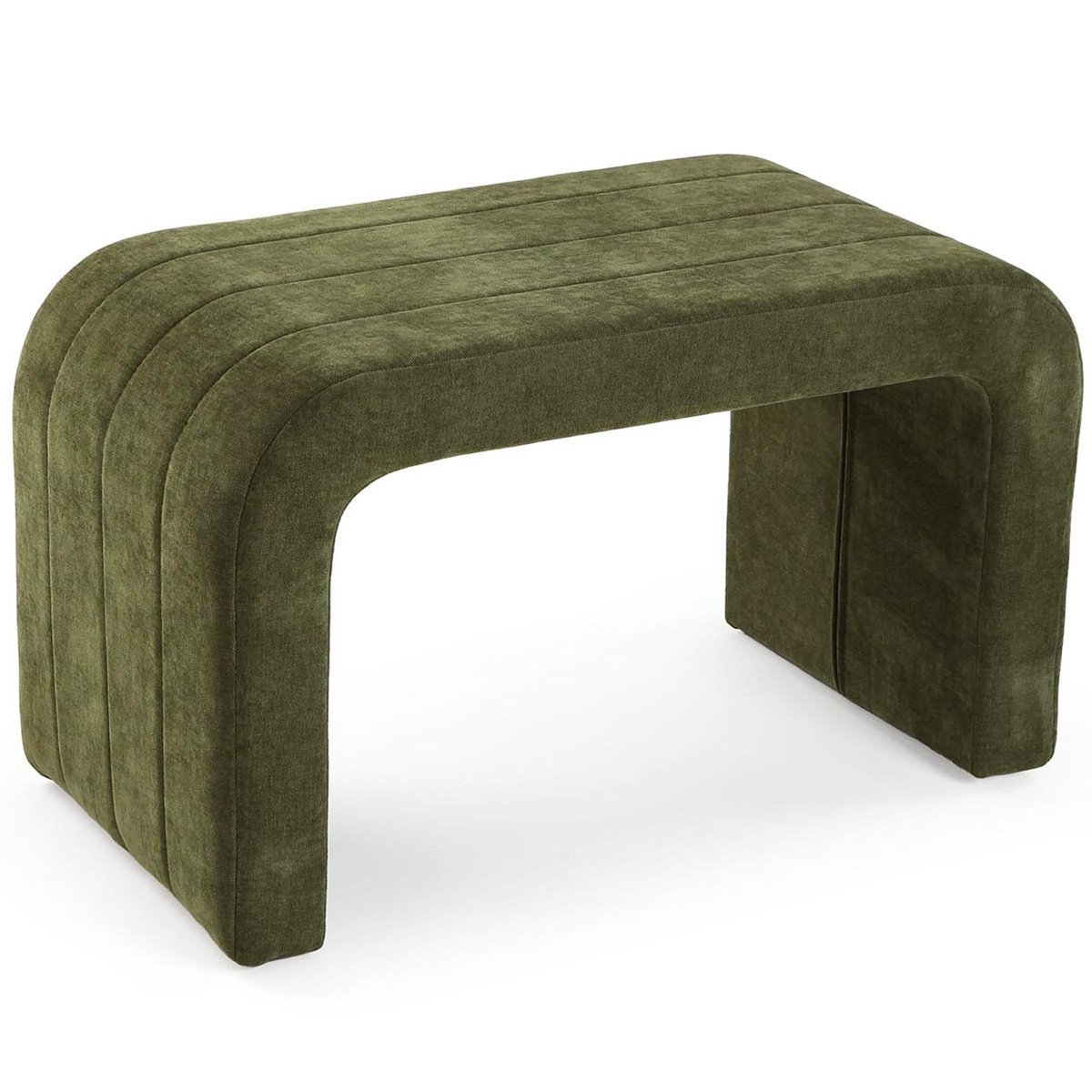 Banc tapissé vert 76x38x45cm vert, WADIGA
