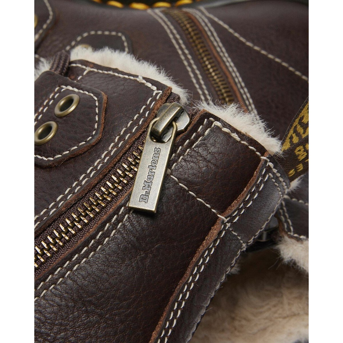 Stivaletti in pelle foderati 1460 Lace to Toe marrone scuro, DR. MARTENS