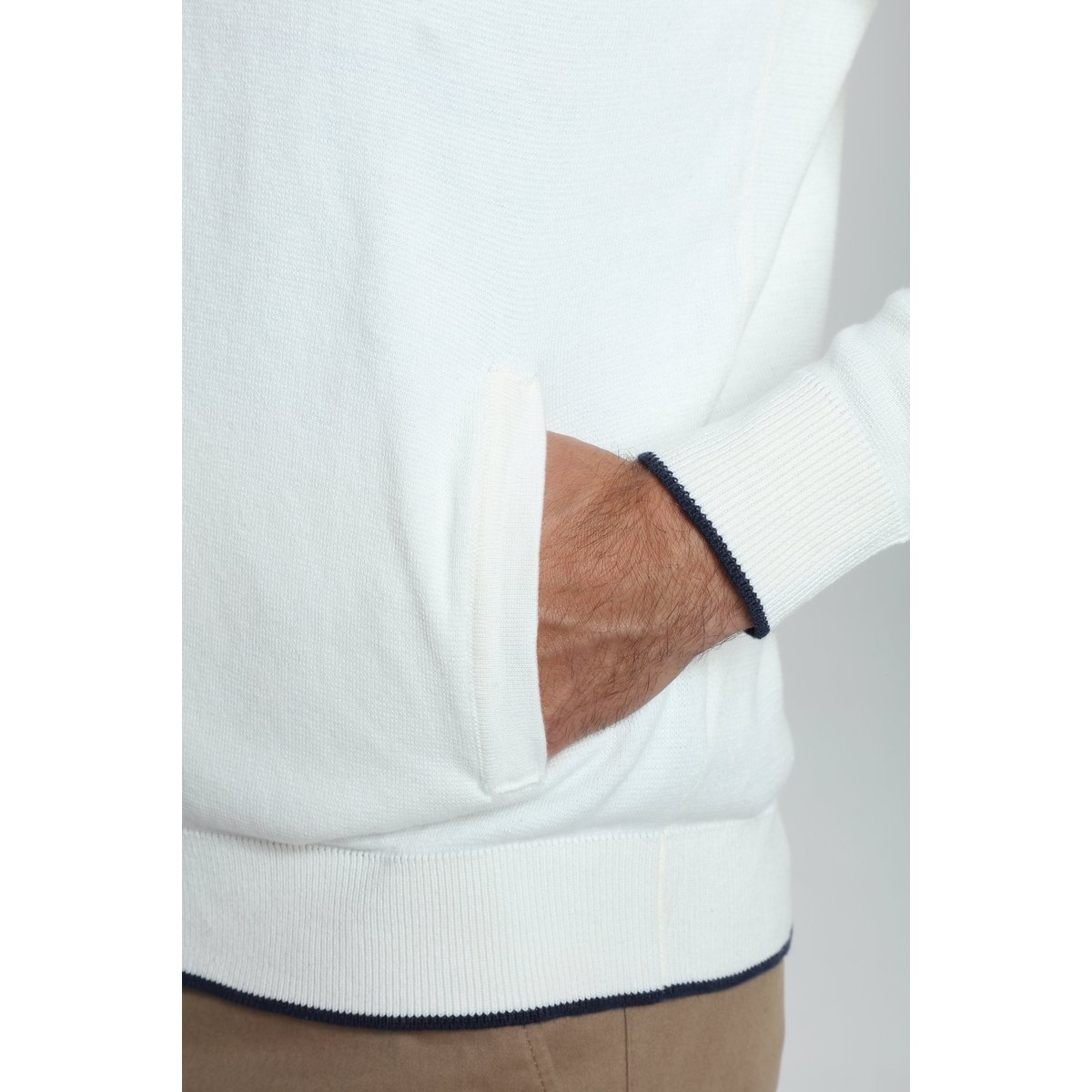 Gilet manches longues coton MICHEL blanc, GENTLEMAN FARMER
