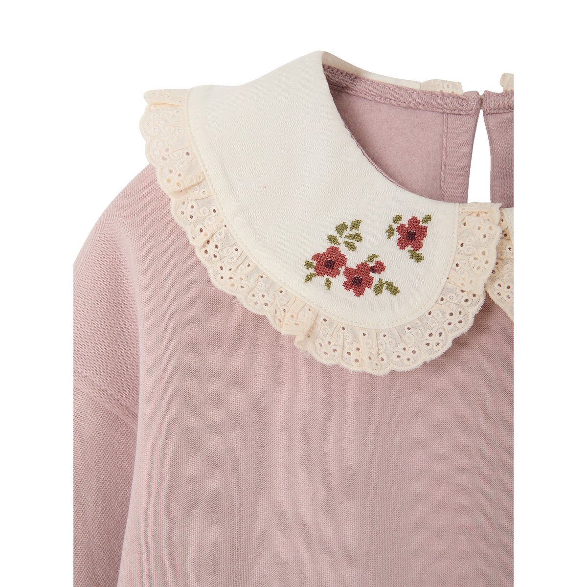Sweat col claudine rose pâle, VERTBAUDET