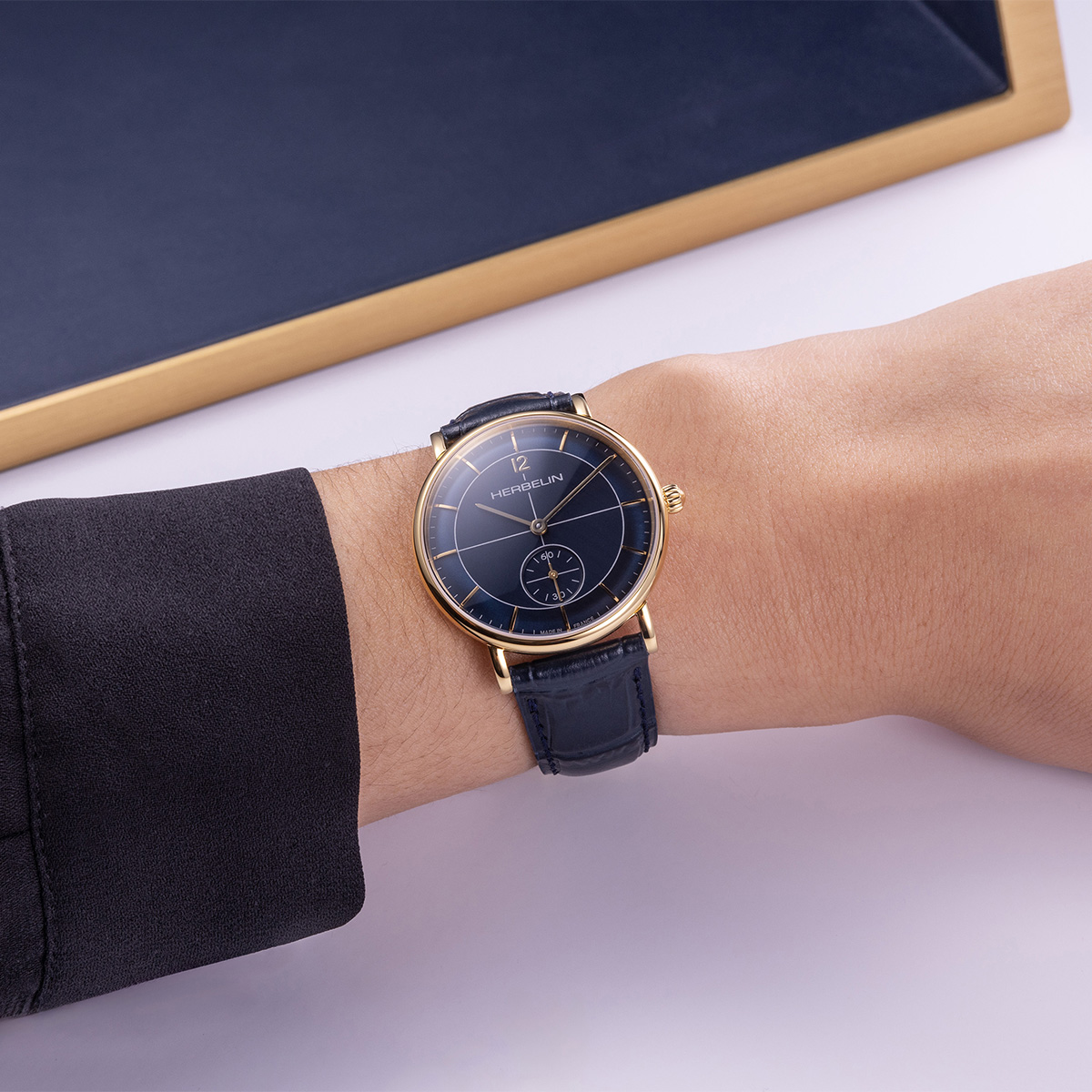 Montre Analogique INSPIRATION doré bleu foncé bleu foncé, HERBELIN