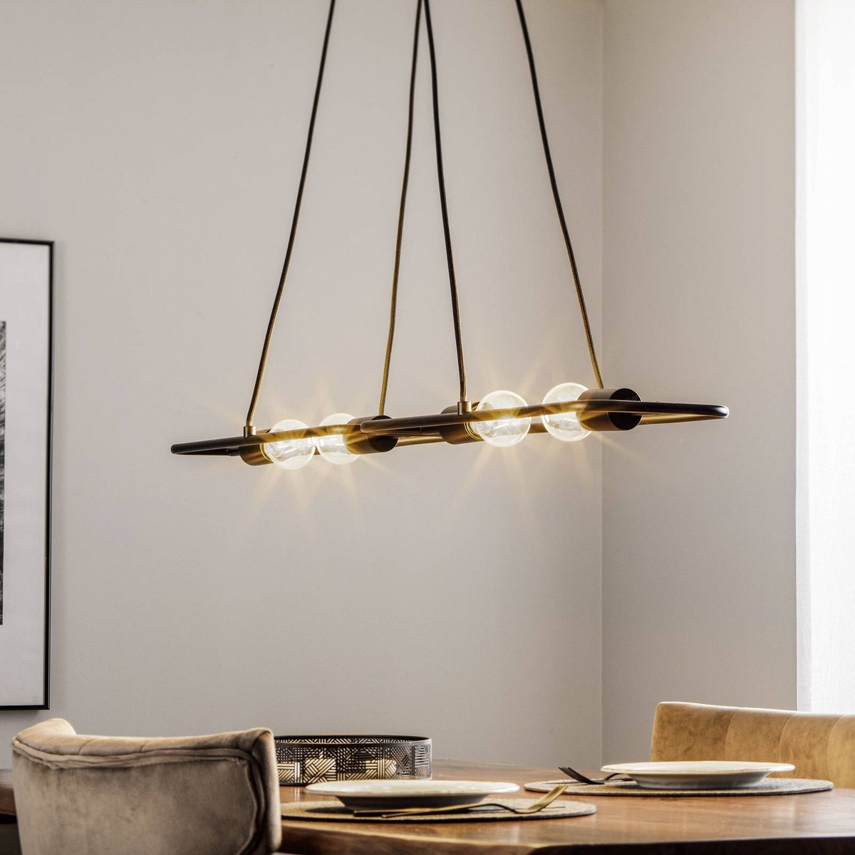 Suspension en métal design, Tornike noir mat, LUCANDE