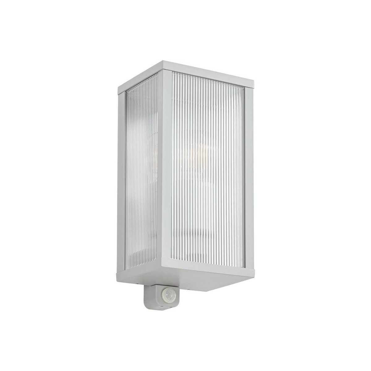 Applique extérieure en aluminium moderne gris, transparent et strié, LINDBY