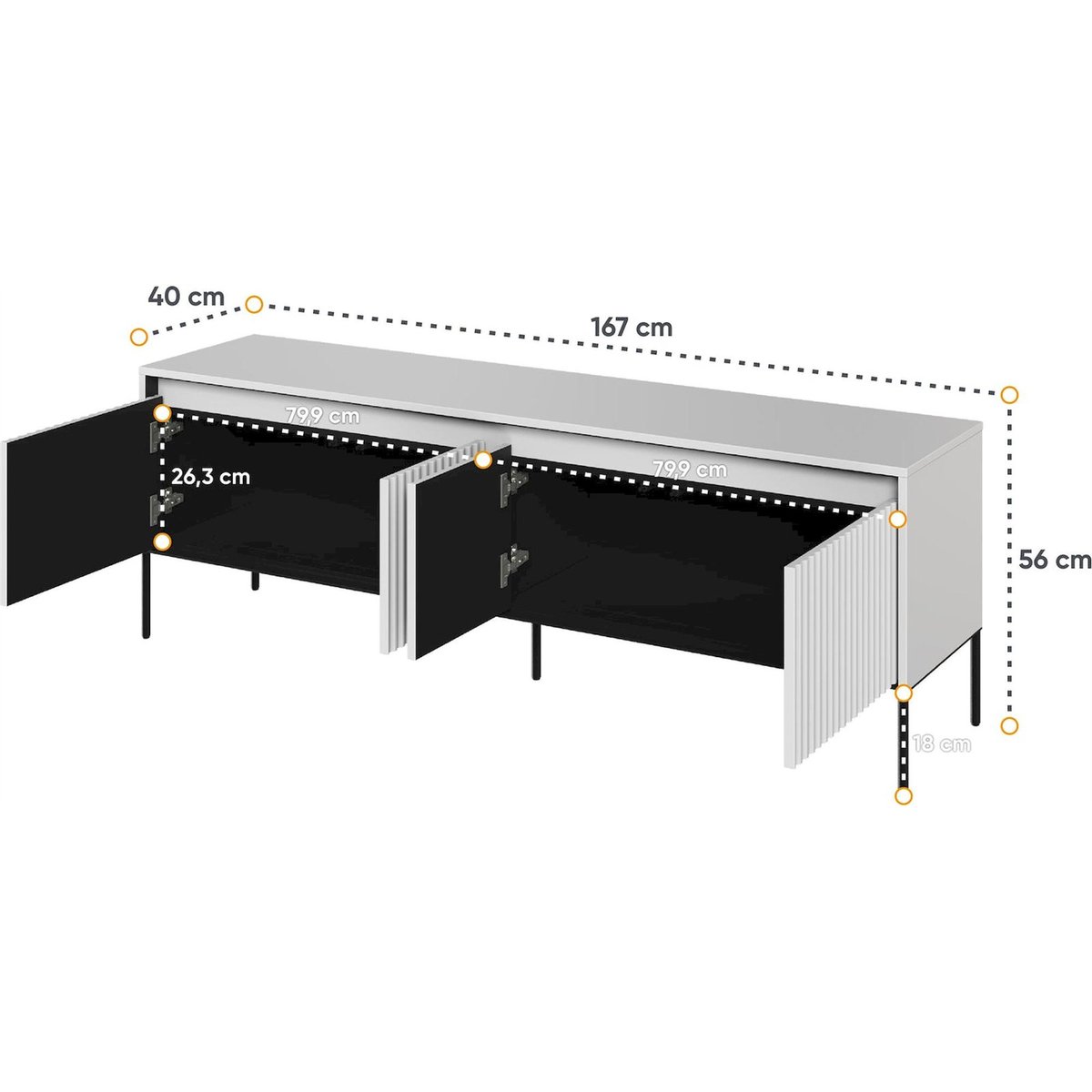 Meuble tv collection TREND avec LED blanc, RECOLLECTION