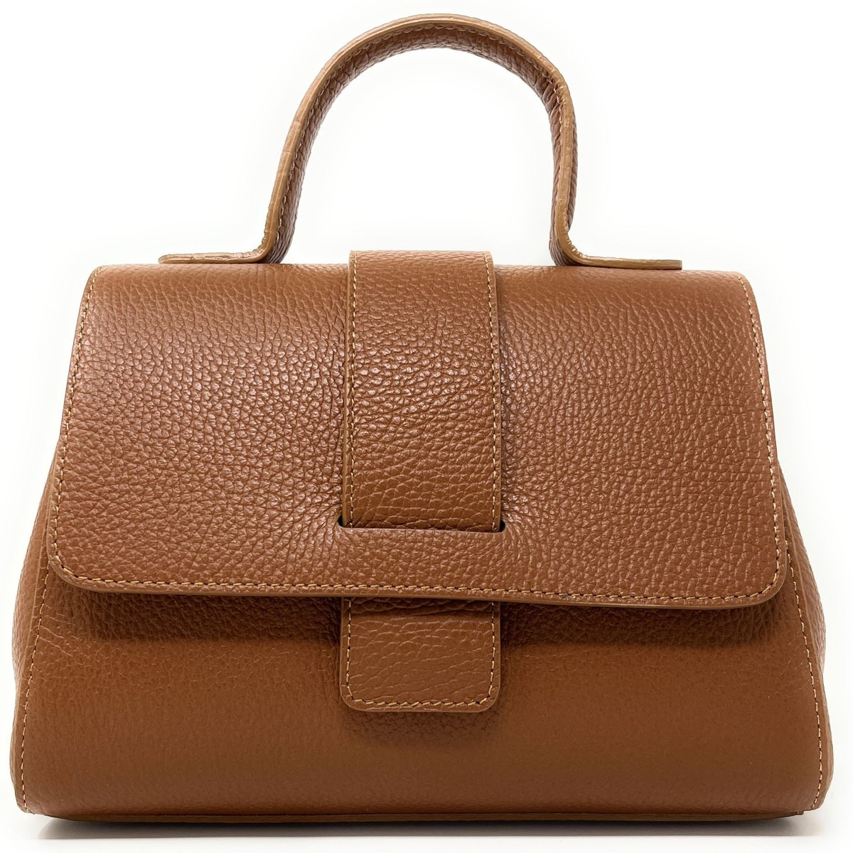 Sac à main bandoulière en cuir grainé SMART camel, OH MY BAG