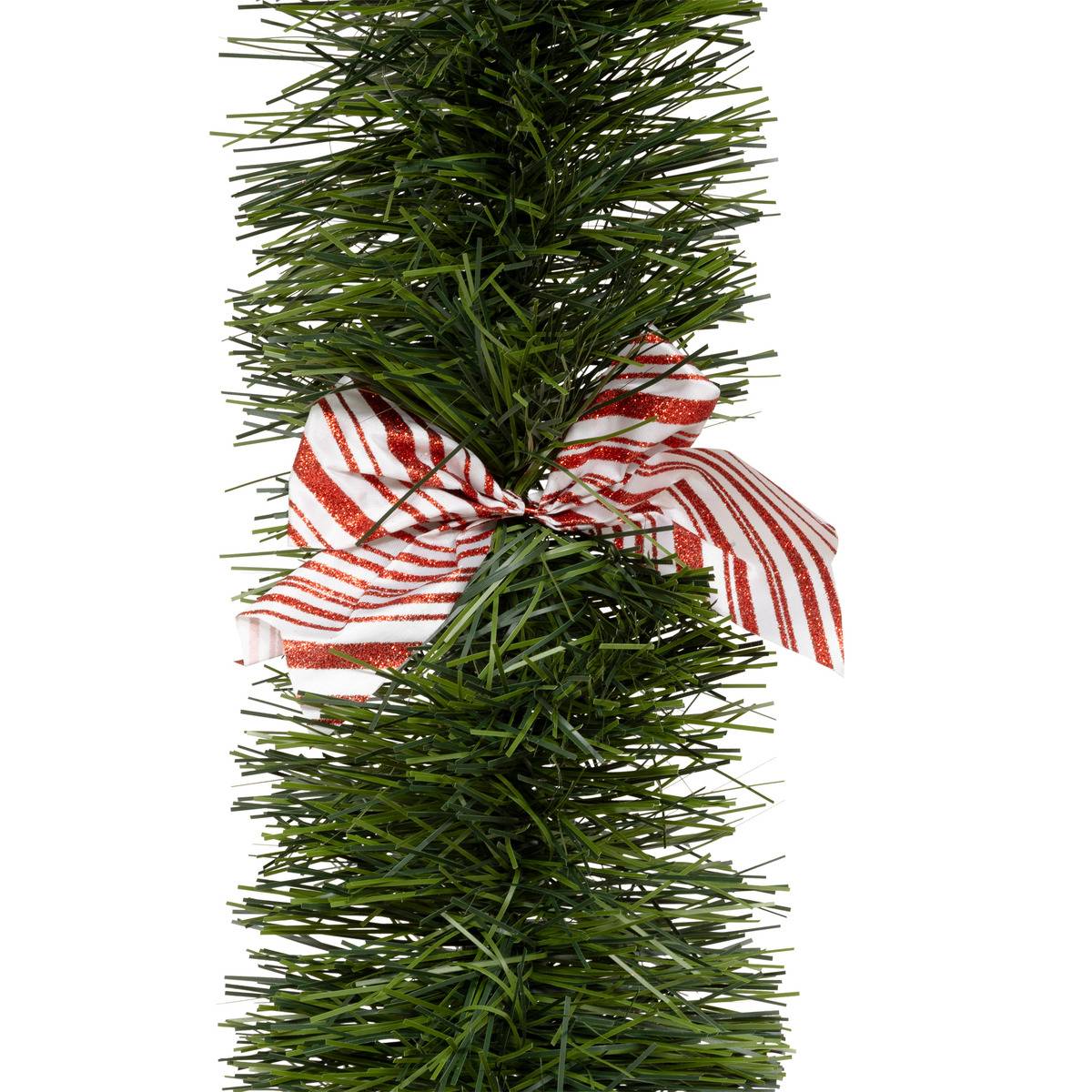 Guirlande boa nœuds roses 20 cm x 2,7m plis vert vert, FEERIC LIGHTS & CHRISTMAS