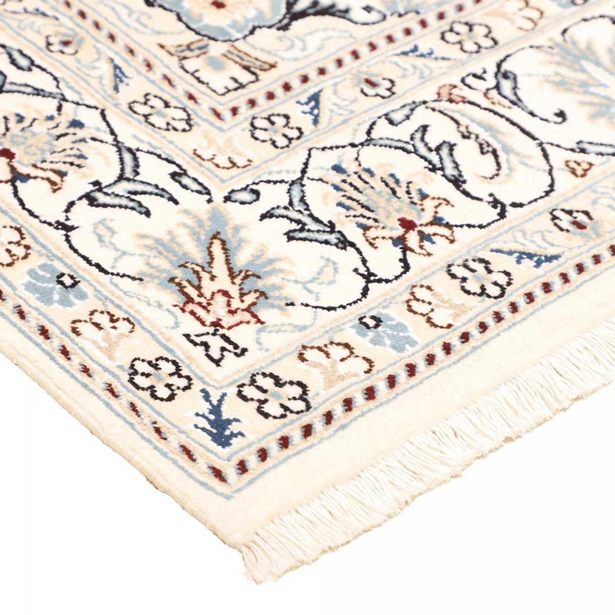 Tapis d'orient, motif oriental authentique, noué main, NAIN 24 rouge, bleu, crème, UN AMOUR DE TAPIS