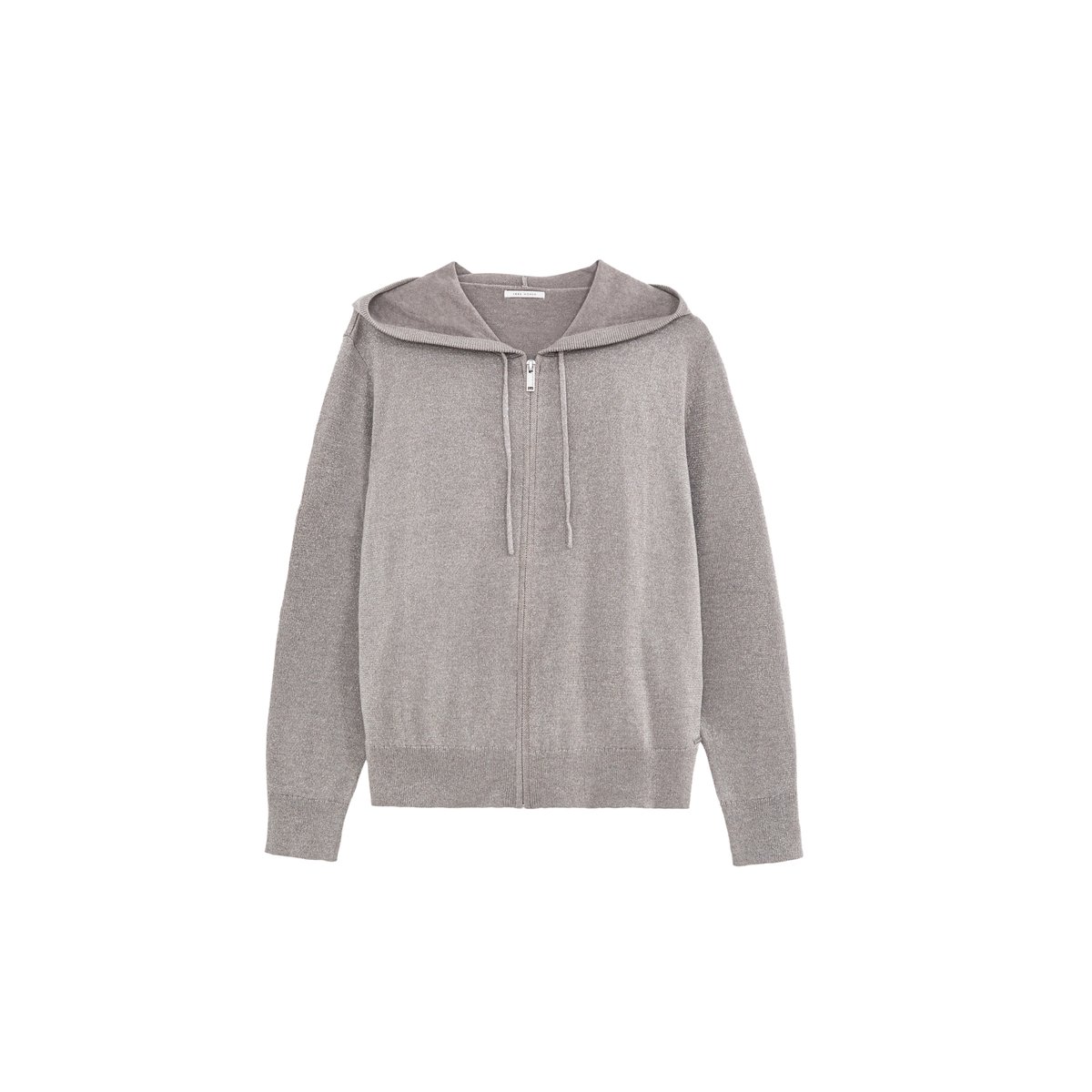 Cardigan tricot pailleté chevrons dos beige foncé, IKKS