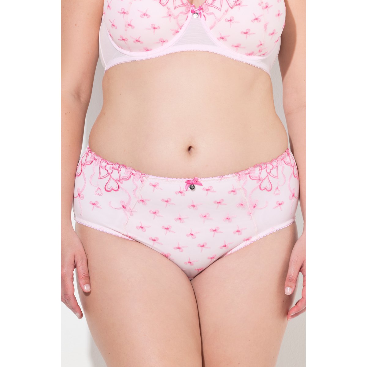 Culotte midi TRUYOU, dentelle, nœuds/cœurs rose bébé, ULLA POPKEN