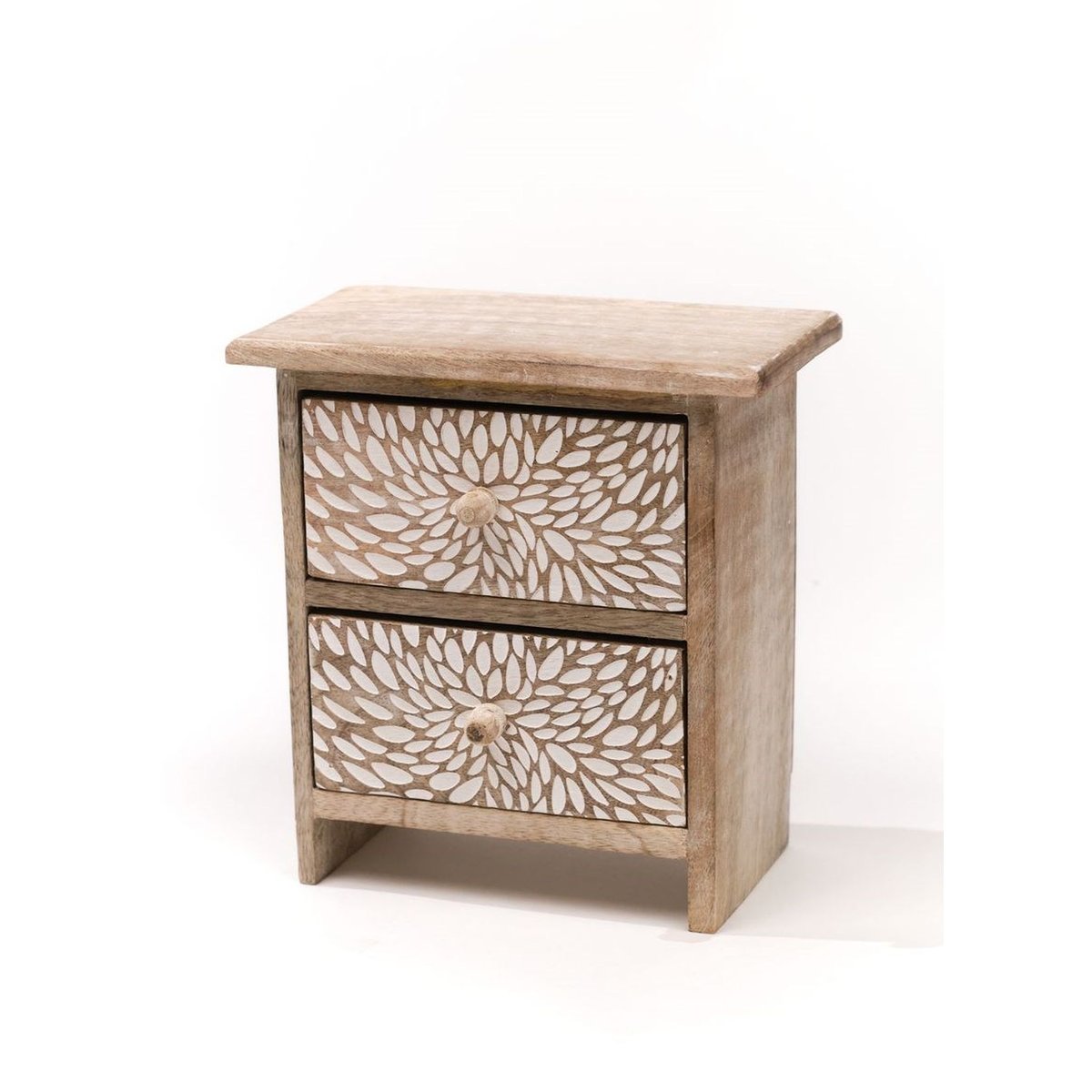 Rangement à tiroirs motif devant bois MANGO WOOD beige, FACTORY