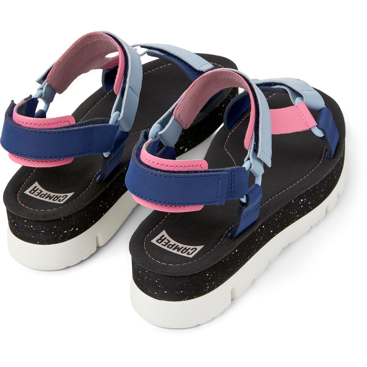Sandales Oruga Up cuir bleu / rose, CAMPER