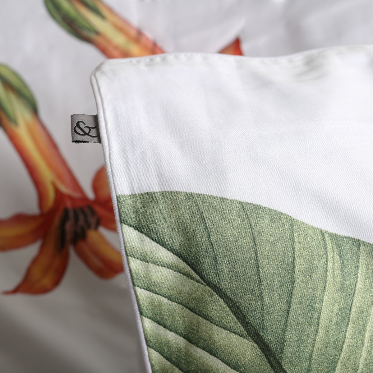 Parure de lit Fleurs Arcadia Lits-jumeaux blanc, vert, corail, GRAHAM ET BROWN