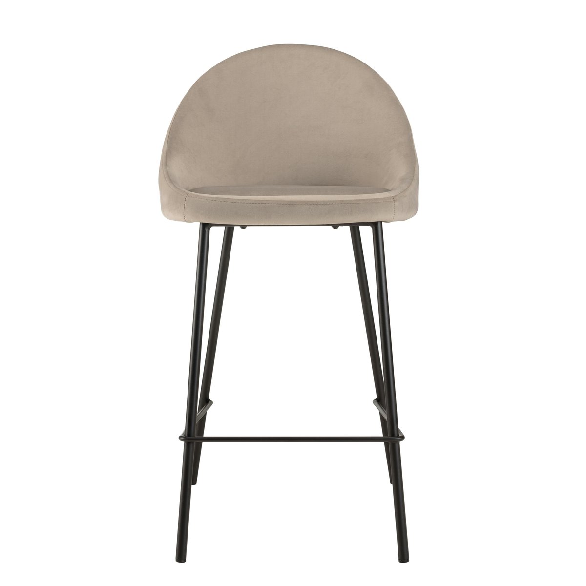 Chaise haute velours beige TIM (lot de 2) beige, PIER IMPORT