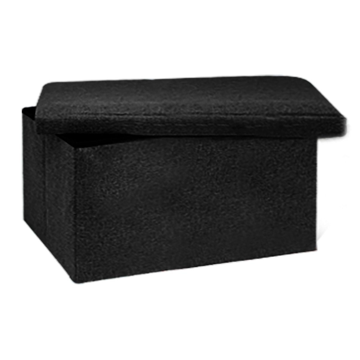 Pouf coffre de rangement noir 76x38x38cm noir, URBAN LIVING