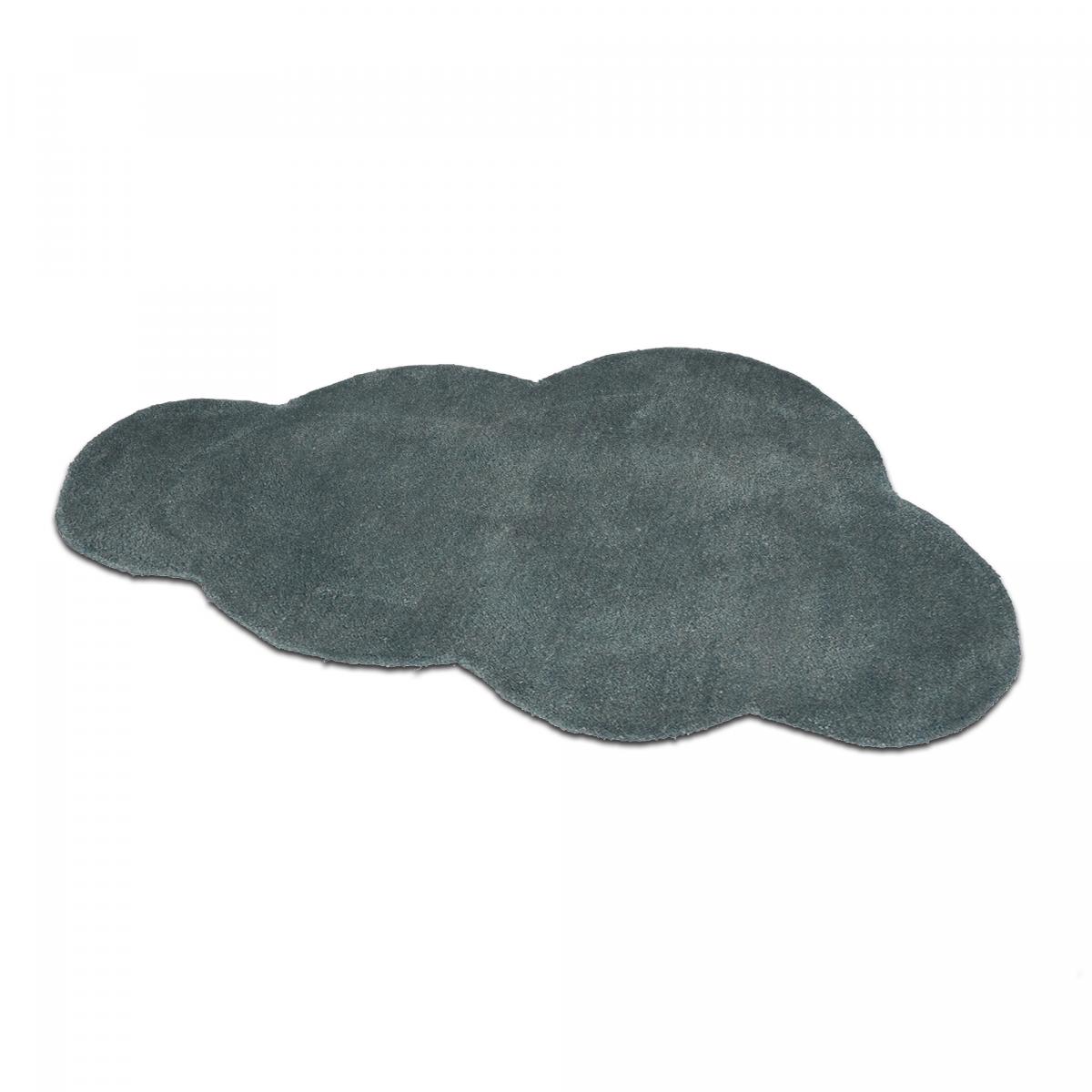 Tapis enfant fait main en coton NUAGE 1 gris, UN AMOUR DE TAPIS