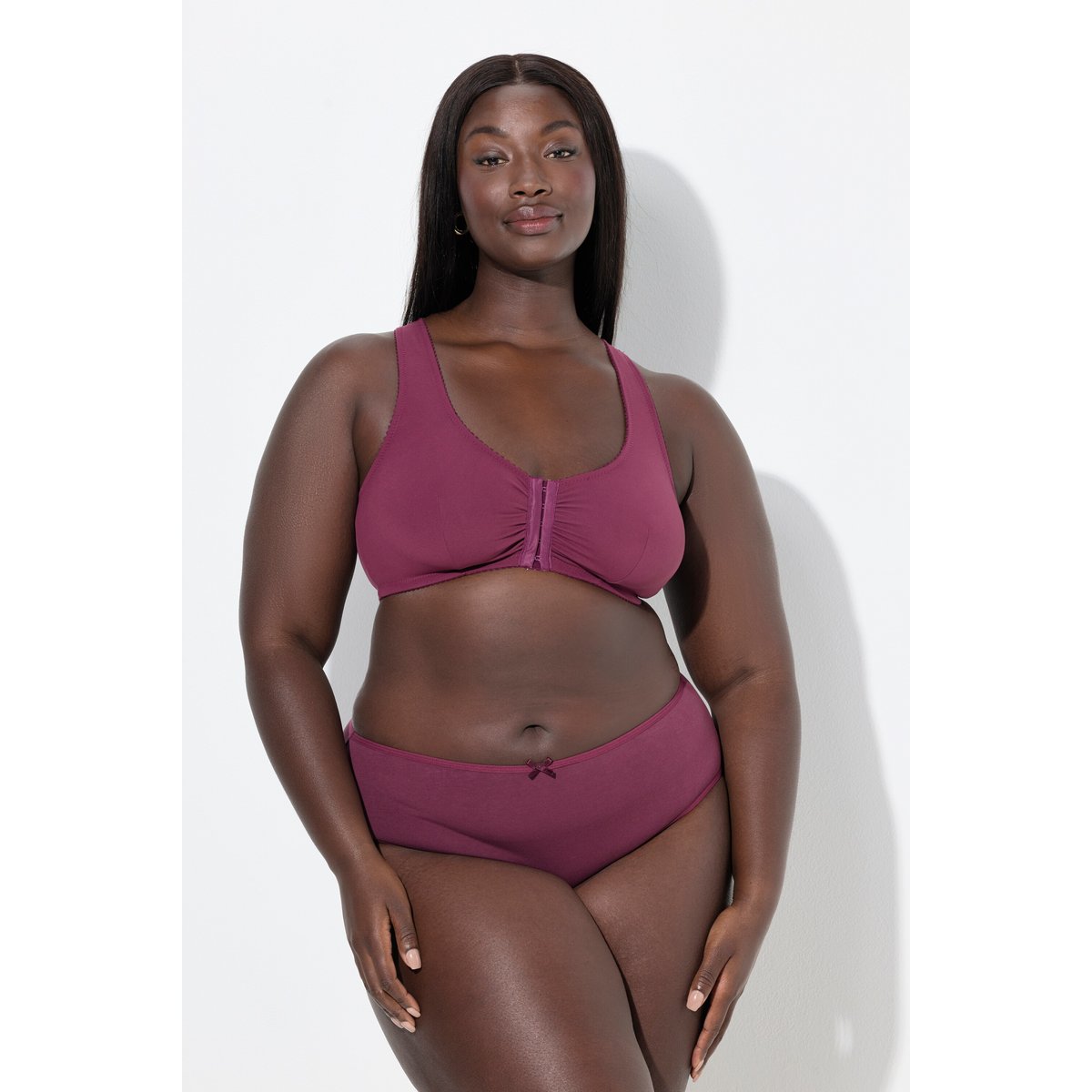 Bustier sans armatures avec dos en dentelle baies foncé, ULLA POPKEN