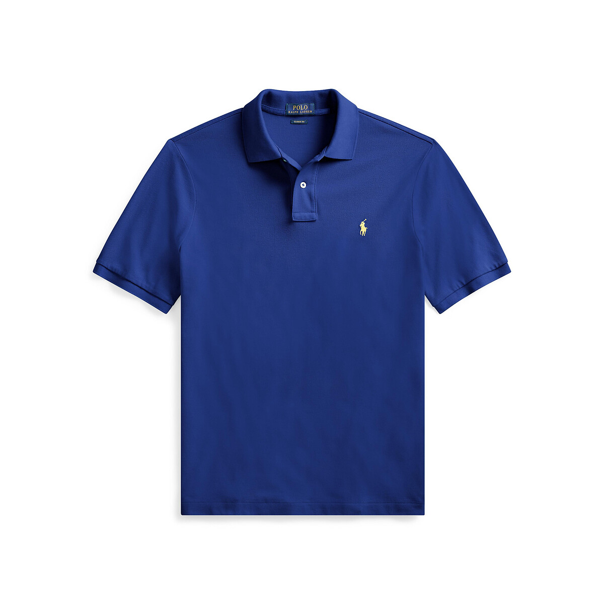 Slim-fit polo van piqué katoen mêleeblauw, POLO RALPH LAUREN