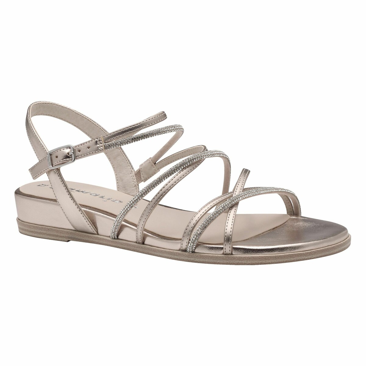 Sandales plates multibride platine, TAMARIS