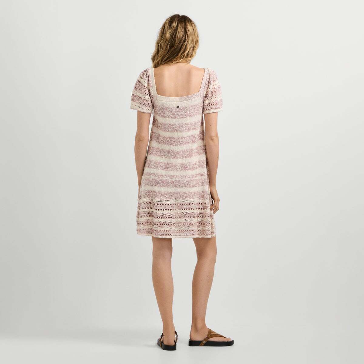 Robe Courte À Rayures rose poudre rose, PEPE JEANS