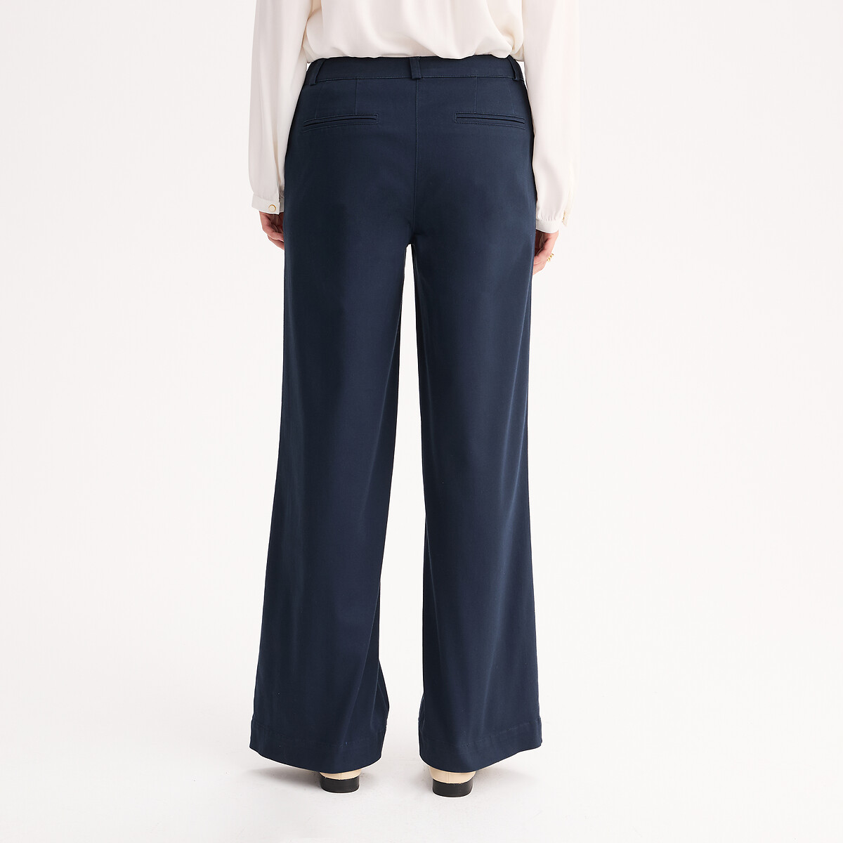 Wijde chino broek marineblauw, ANNE WEYBURN
