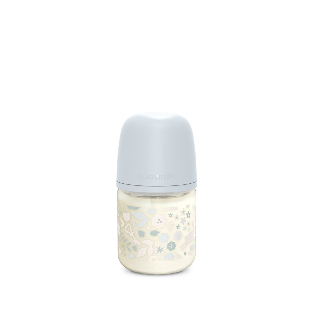 Biberon en verre avec tétine SX Pro 120 ml débit S wonderland bleu, SUAVINEX