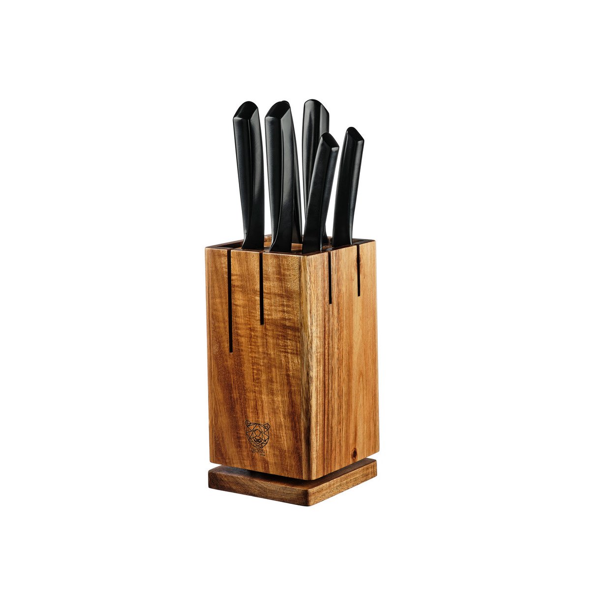 Lot de 7 couteaux de cuisine en inox, NUDE noir mat, BJORN