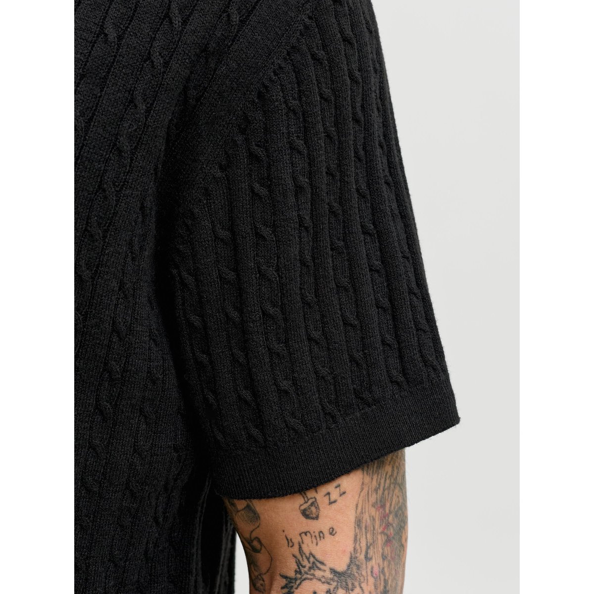 Polo Tricoté black 1, JACK & JONES