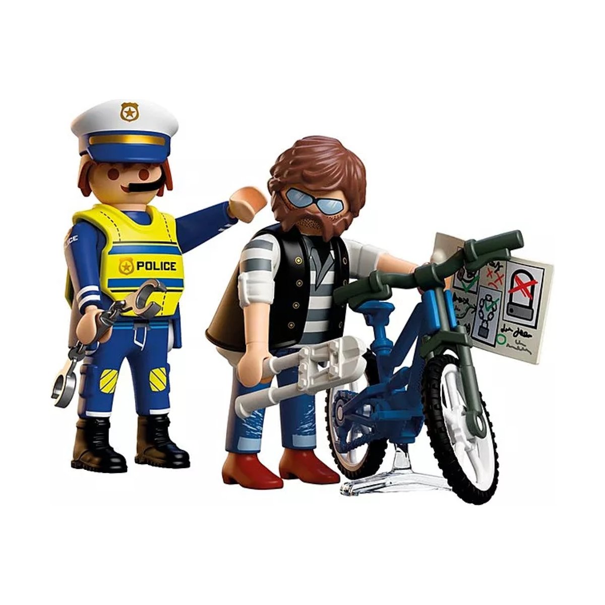 City Action Policier et voleur de vélo multicolore, PLAYMOBIL