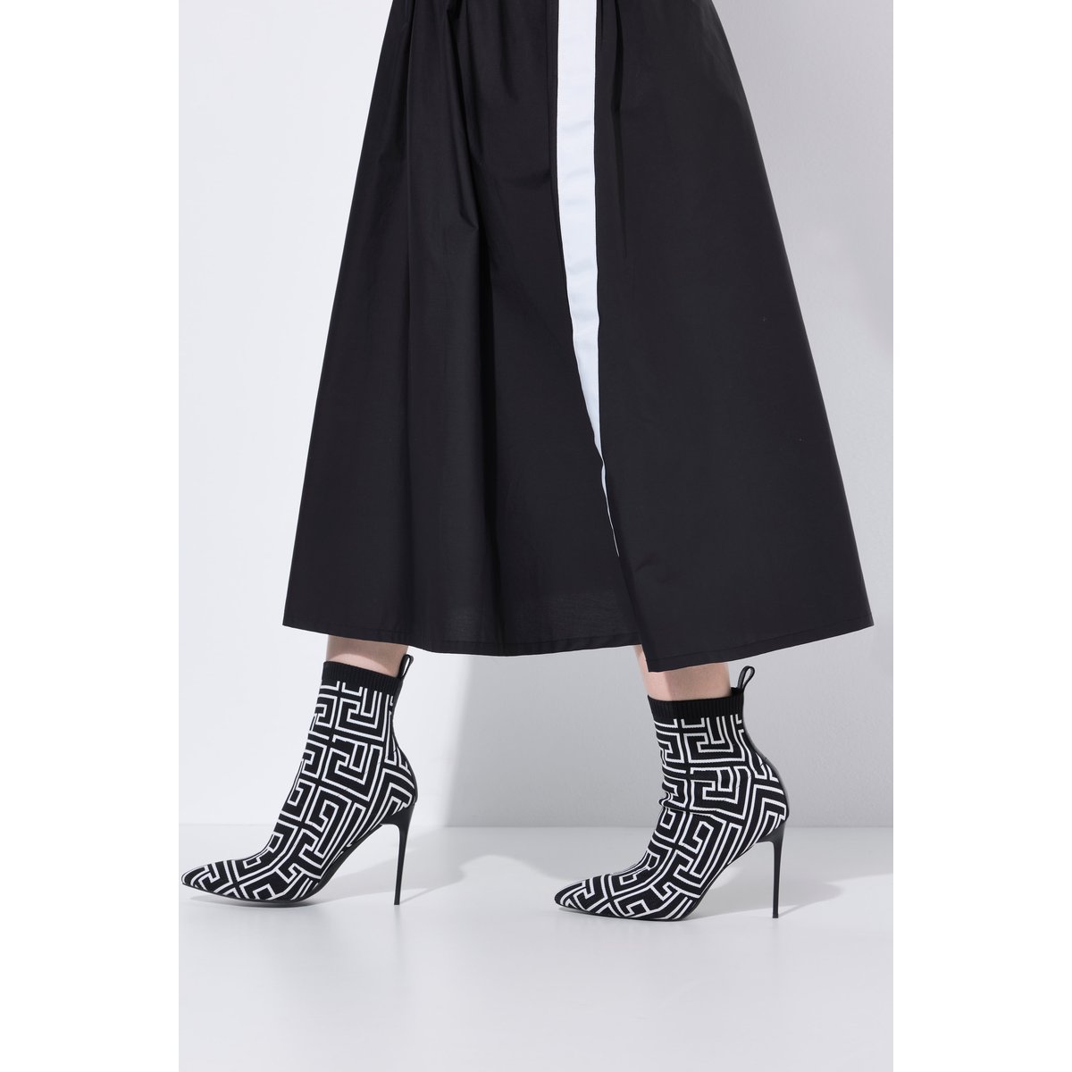 Jupe midi en Papertouch noir, ULLA POPKEN