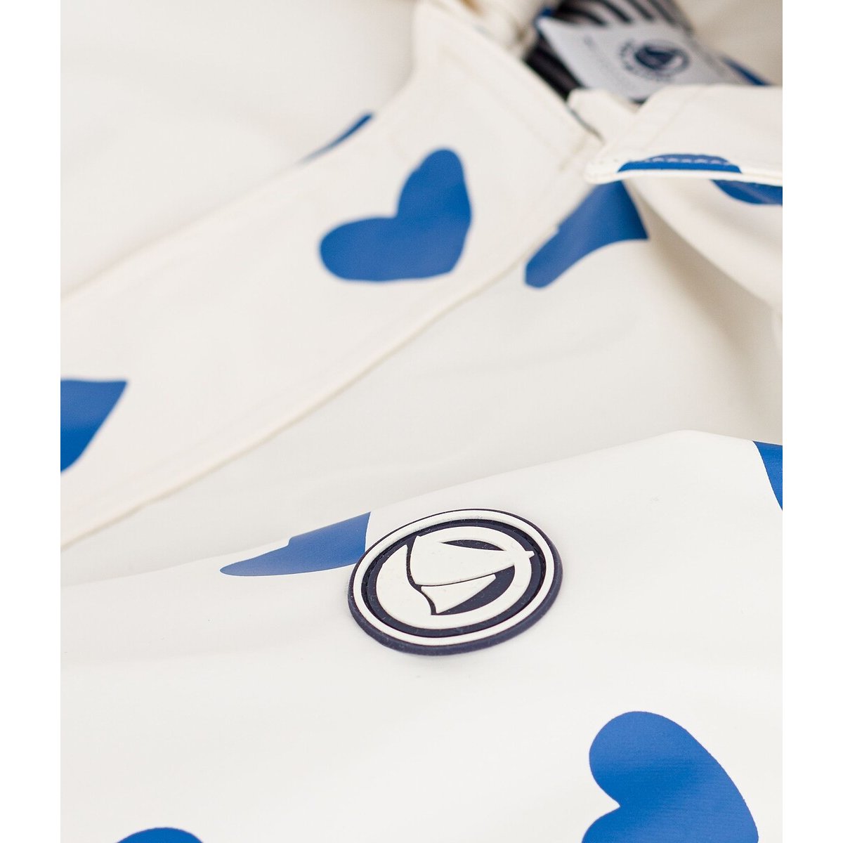 Ciré iconique enfant, imprimé cœurs blanc/bleu, PETIT BATEAU