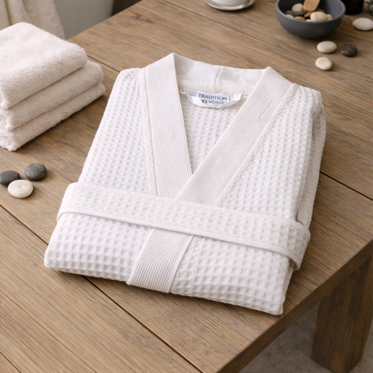 Kimono en nid d'abeille 300 g/m² - EPURE blanc, TRADITION DES VOSGES