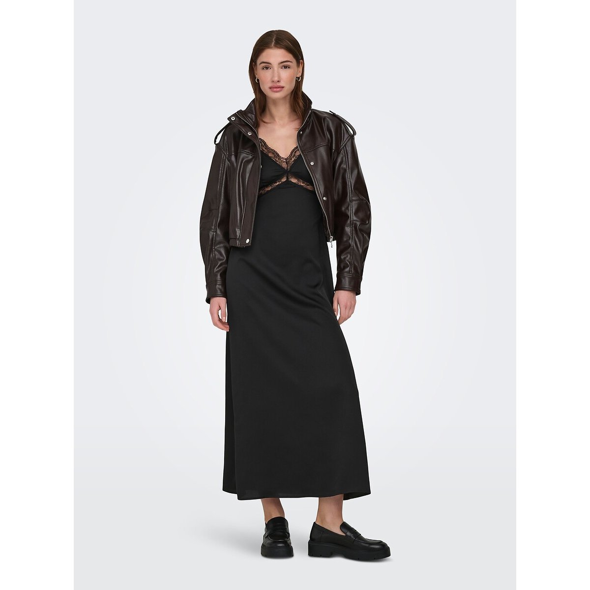 Abito lungo con spalline nero , ONLY