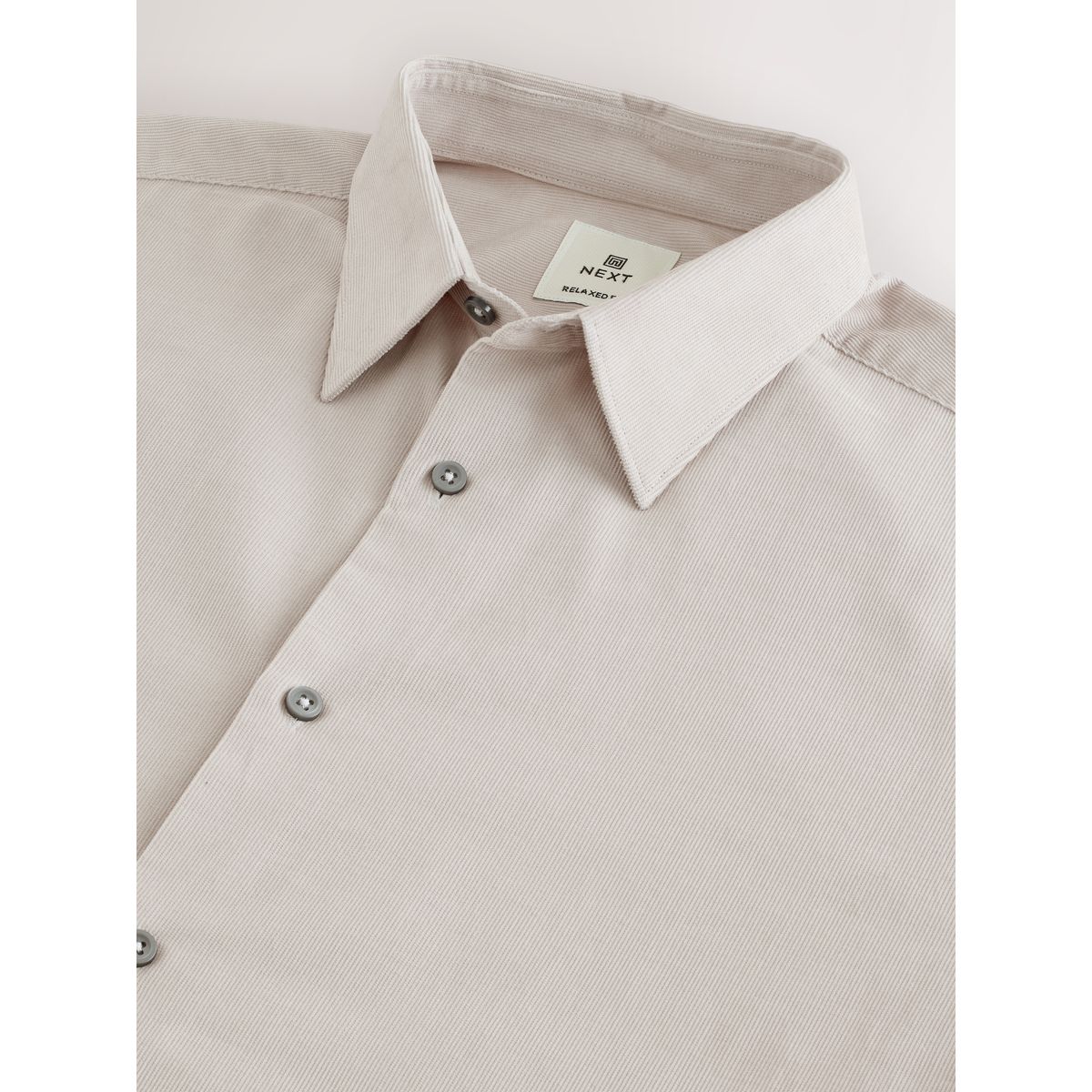 Chemise à manches longues en velours côtelé marron/naturel, NEXT