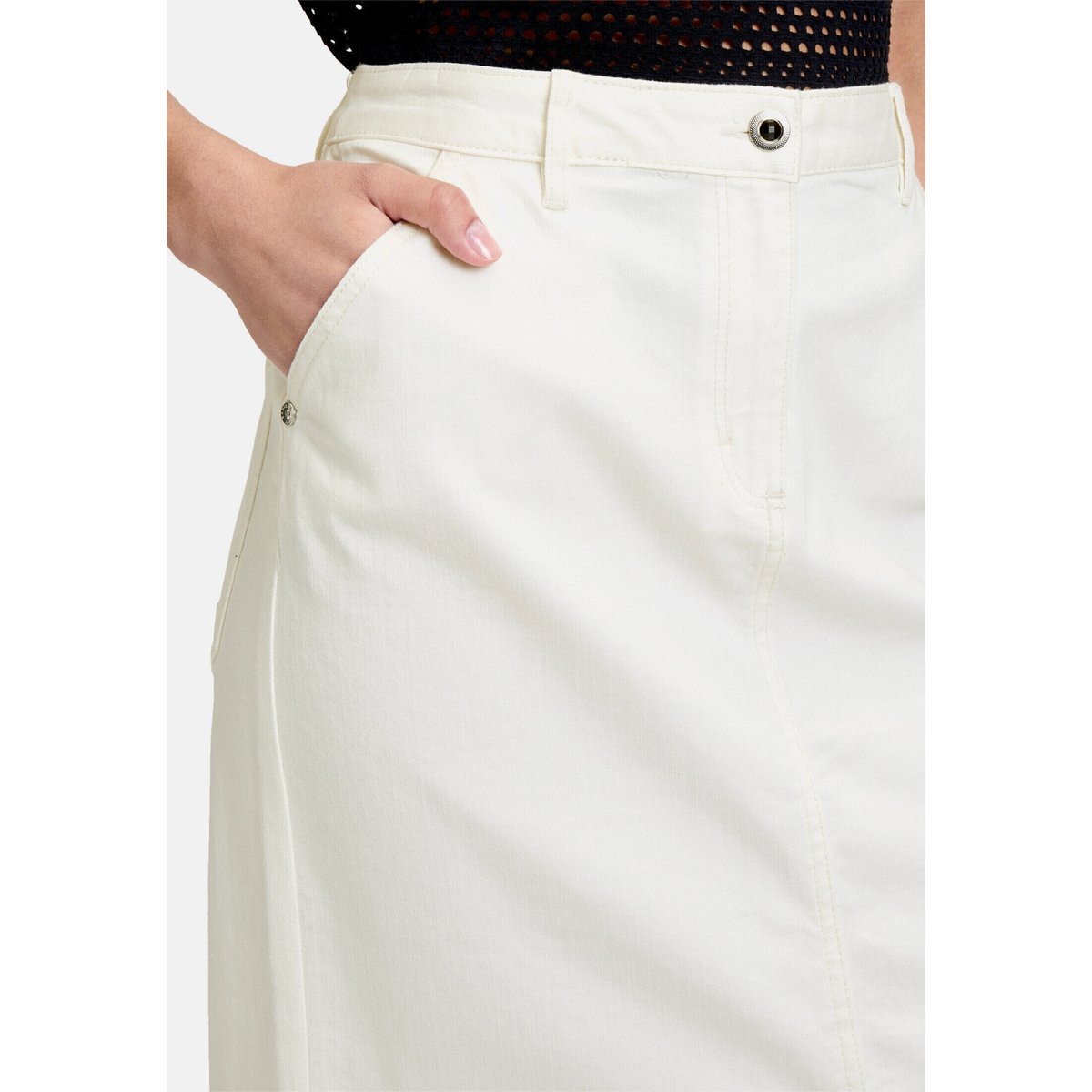 Jupe en jean à effet délavé blanc, BETTY BARCLAY