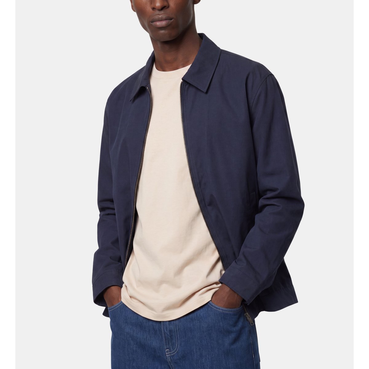 Blouson tack coton déperlant bleu marine, GALERIES LAFAYETTE