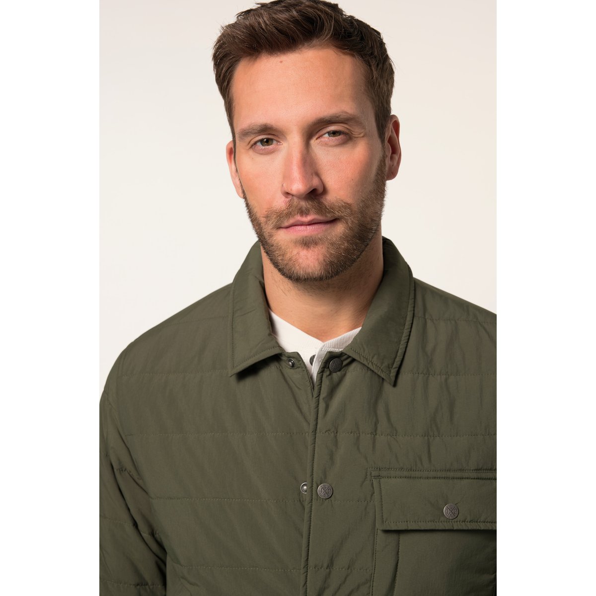 Veste extra-légère, col chemise, 2 poches olive foncé, JP1880